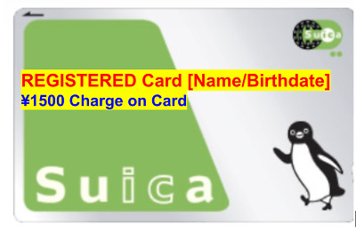 ¥1500 Pre-Charged New JR Penguin REGISTGERED Suica Transportation IC Card