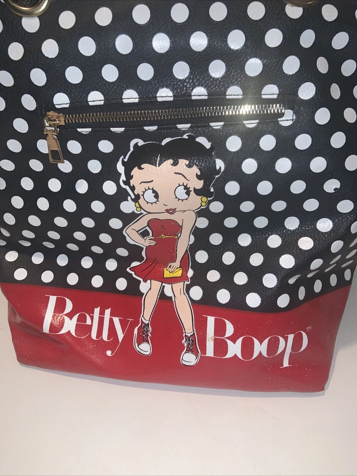 BOLSO DE MANO BETTY BOOP AUTÉNTICO PARA MUJER TOPS ALTOS Y VESTIDO DE CUERO VEGANO Foto 2 de 4