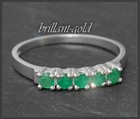 Smaragd Ring aus 585 Gold mit 0,50ct; Damen Bandring aus Weißgold