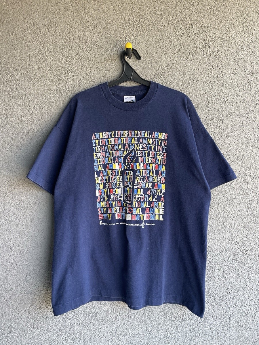 Rare Amnesty International Vintage 80-90 T-shirt Big Logo Size Xl