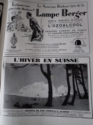 Publicité Originale 1934 Lampe Berger - Ozoalcool, Incandescence, Noir Et Blanc
