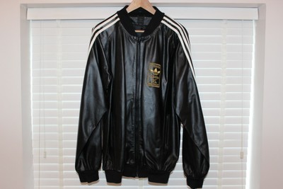 adidas black leather jacket