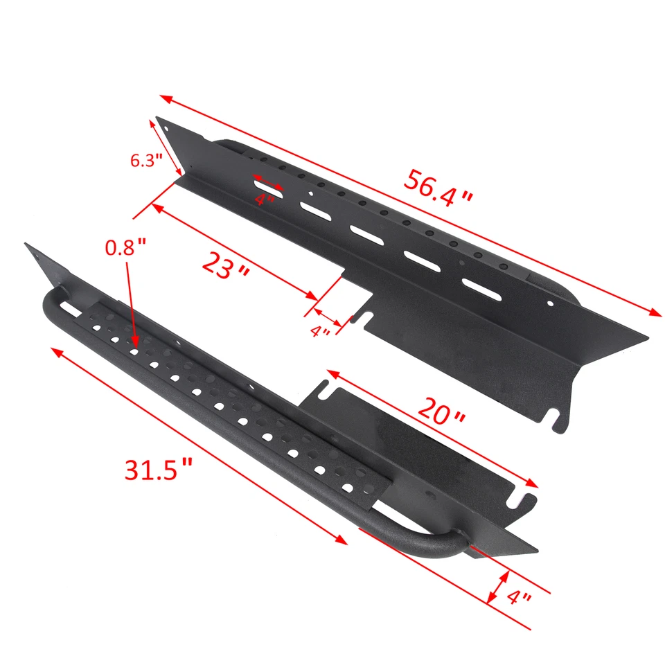 For 1997-06 Jeep Wrangler TJ Side Step Armor Rock Slider Running Board Nerf Bar Foto 2 de 4