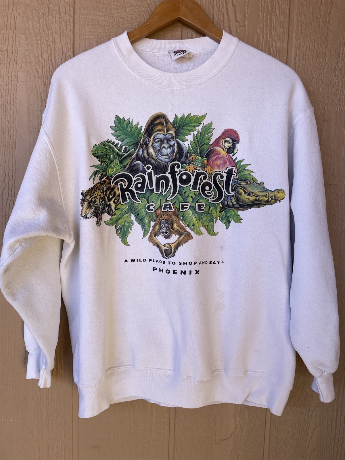 Vintage 90s Rainforest Cafe Pullover Sweatshirt Wildl… Gem