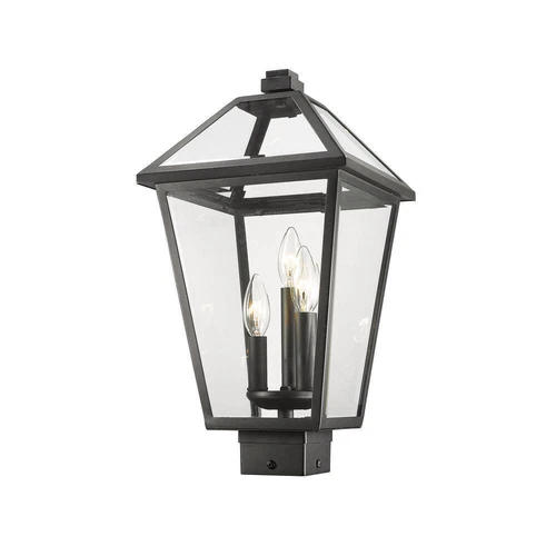 Z-Lite Talbot 18.5 in. 3-Light Black Outdoor Post Light, Steel (No Bulb) - Picture 2 of 6