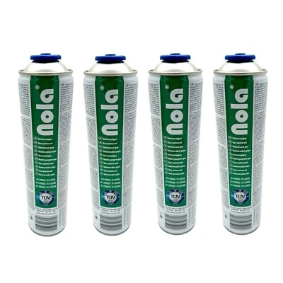 4x Universalgas Druckgasdose 600 ml Butan Propan Gas Drehgewinde 330g 7/16" NOLA