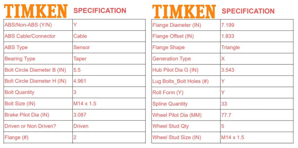 Cojinete y buje de rueda delantera Timken para Ram 1500 2012 2013 2014 2015 2016 2017 2018 Foto 3 de 4