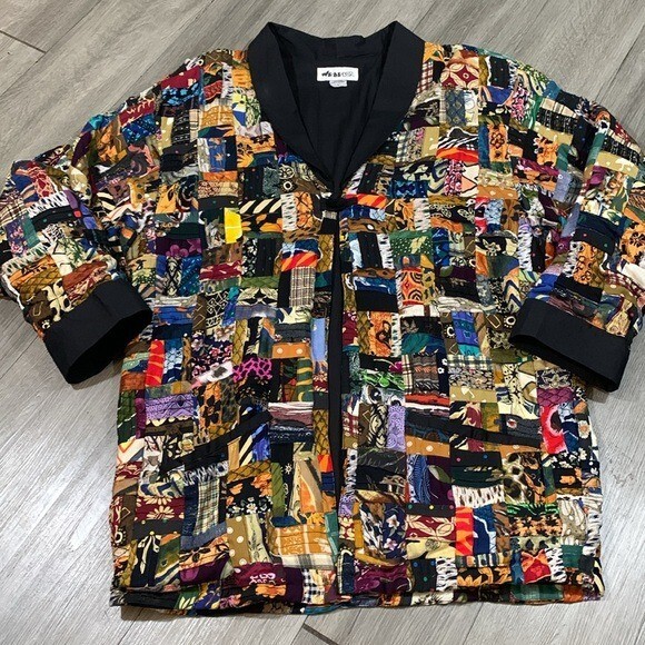 WE BE BOP PATCHWORK MULTICOLOR VTG LINED TOPPER/J… - image 6