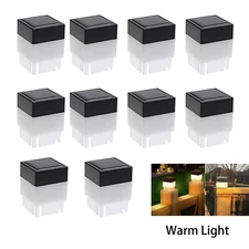 Solar Post Light 2x2"Waterproof LED Outdoor Garden Street Step Fence CapLamp 10x