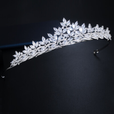 Cubic Zirconia Tiara Crown Wedding Hair Accessories Bridal Bridal Jewelry Wedding Hair Accessories - Cubic Zirconia Bridal Tiara  main image 3