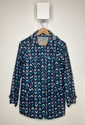 Faithful And True Mantaray Debenham Blue Print Woman's Rain Coat 10 