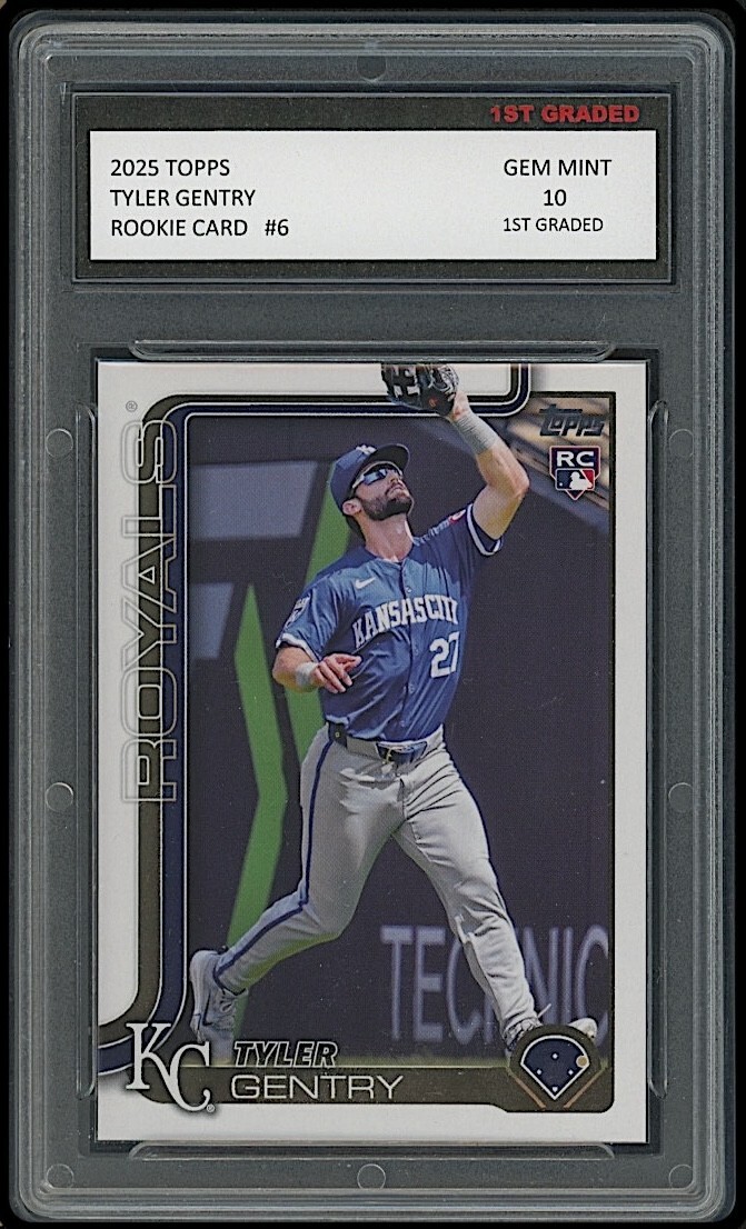 Tyler Gentry 2025 Topps 1st Graded 10 Rookie Card RC Kansas City Royals ...