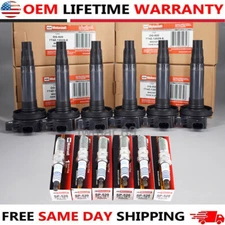 OEM 6PCS Ignition Coil DG520 + 6PCS Spark Plug SP520 For 2010-14 Edge 3.7L UF553