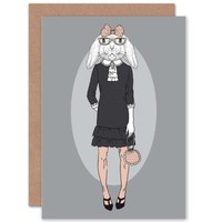 Mode Tier Hase MäDchen Hipster Geburtstagskarte