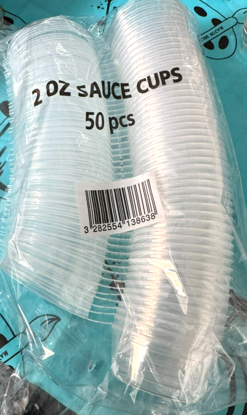 Deli Pots & Sauce Pots Hinged Plastic Container Round Clear - 2oz Pack 50