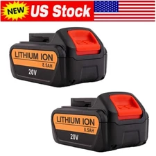2 Pack For DeWalt DCB205 8.5AH 20 Volt MAX Lithium Ion Power Tool Battery DCB206