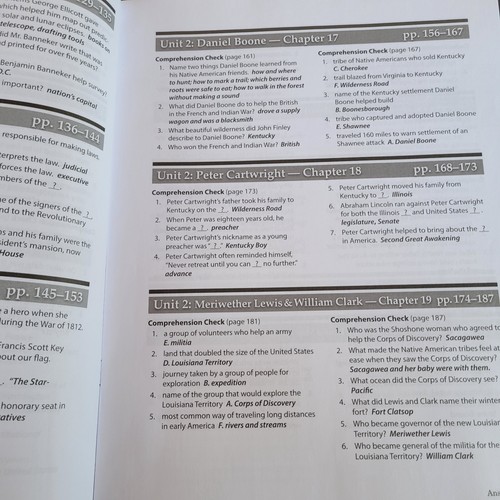 Abeka Academy Grade 3 Our American Heritage History Teacher Workbook Answer Key - Picture 4 of 7