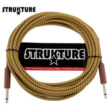 Strukture SC186TW 1/4" Straight to Same Vintage Tweed Woven Guitar Cable 18.6FT
