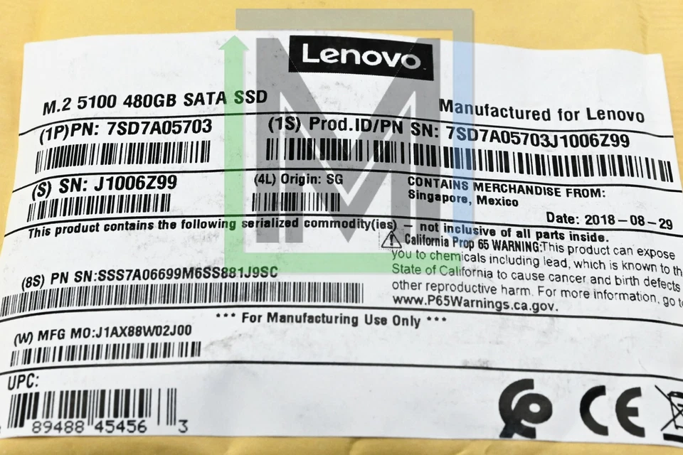 7SD7A05703 LENOVO THINKSYSTEM 5100 480GB SATA SSD M.2 Enablement Kit - Image 2 of 3