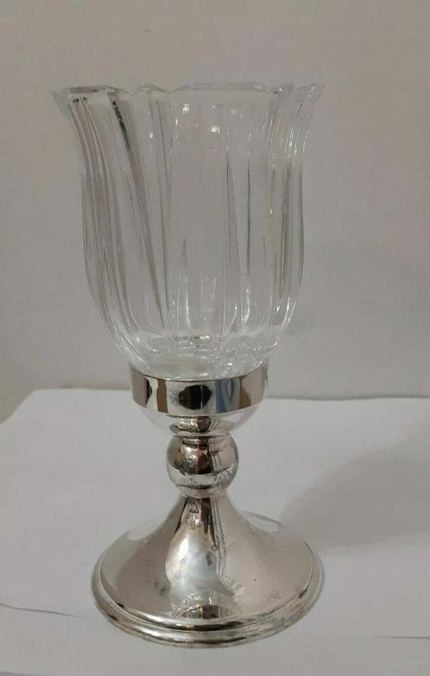 GODINGER SILVER PLATED MINI HURRICANE CANDLE HOLDER NIB - Image 2 of 4