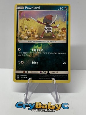 Pokemon Pawniard 134/236 Cosmic Eclipse Sun & Moon REVERSE HOLO