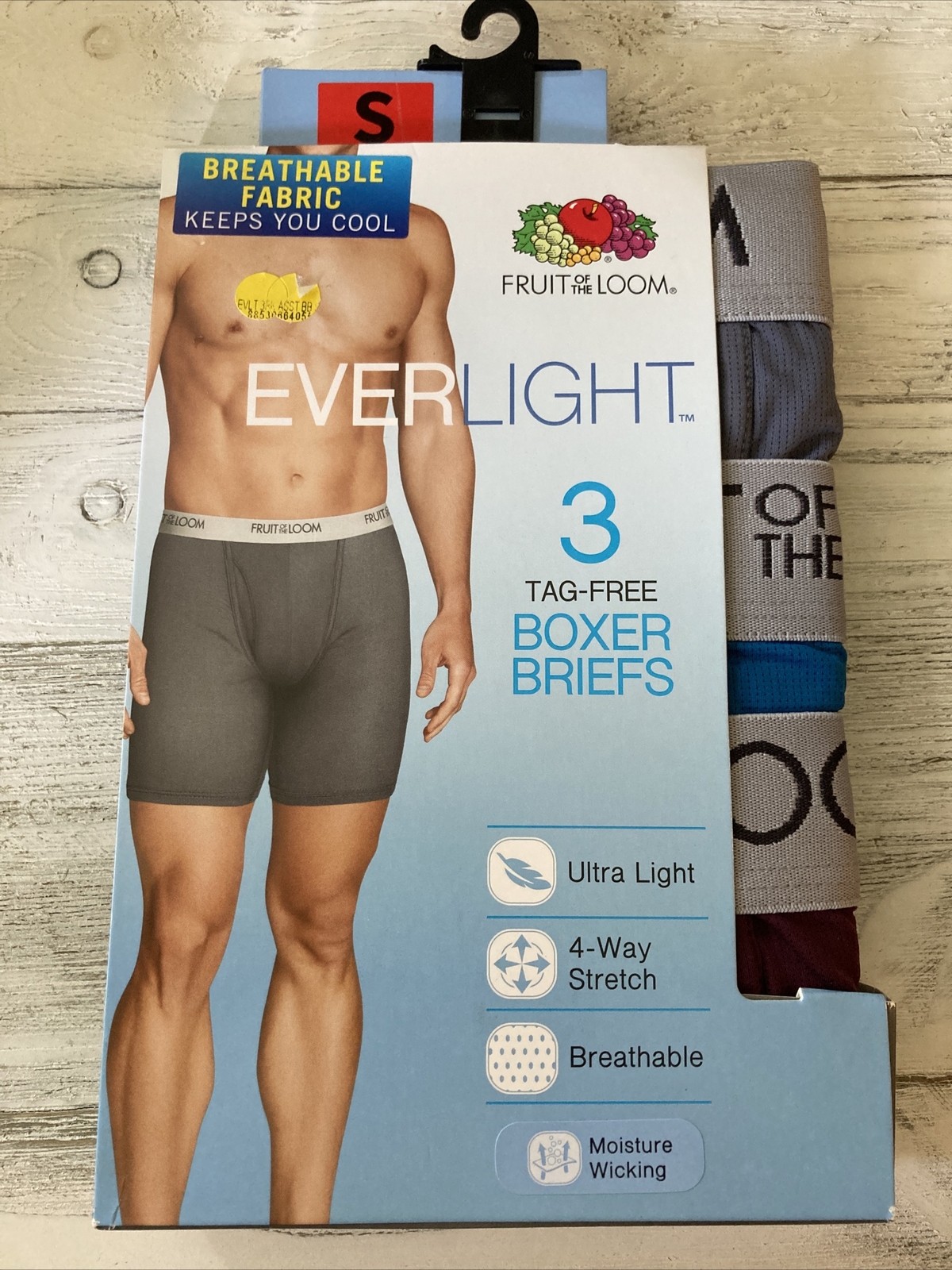 Fruit of the Loom Men's 3Pack Everlight Boxer Briefs,, Assorted, Size