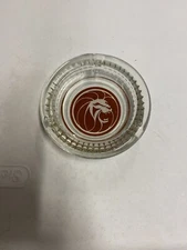 Vintage Clear Glass Ashtray MGM Grand Casino 1970s Leo Lion Logo Las Vegas