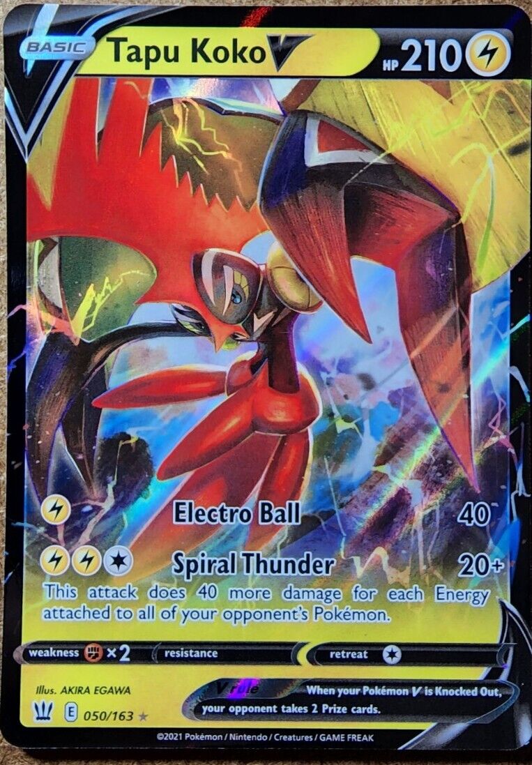 Tapu Koko V Pokemon TCG Battle Styles Full Art Ultra Rare 050/163