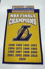 Los Angeles Lakers NBA Finals Champions Winning Streak Embroidered Banner