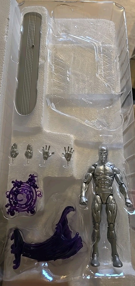 サイボーグスカルフィギュア シルバー Marvel Legends HASLAB Silver Surfer Herald Of Galactus 6” Action