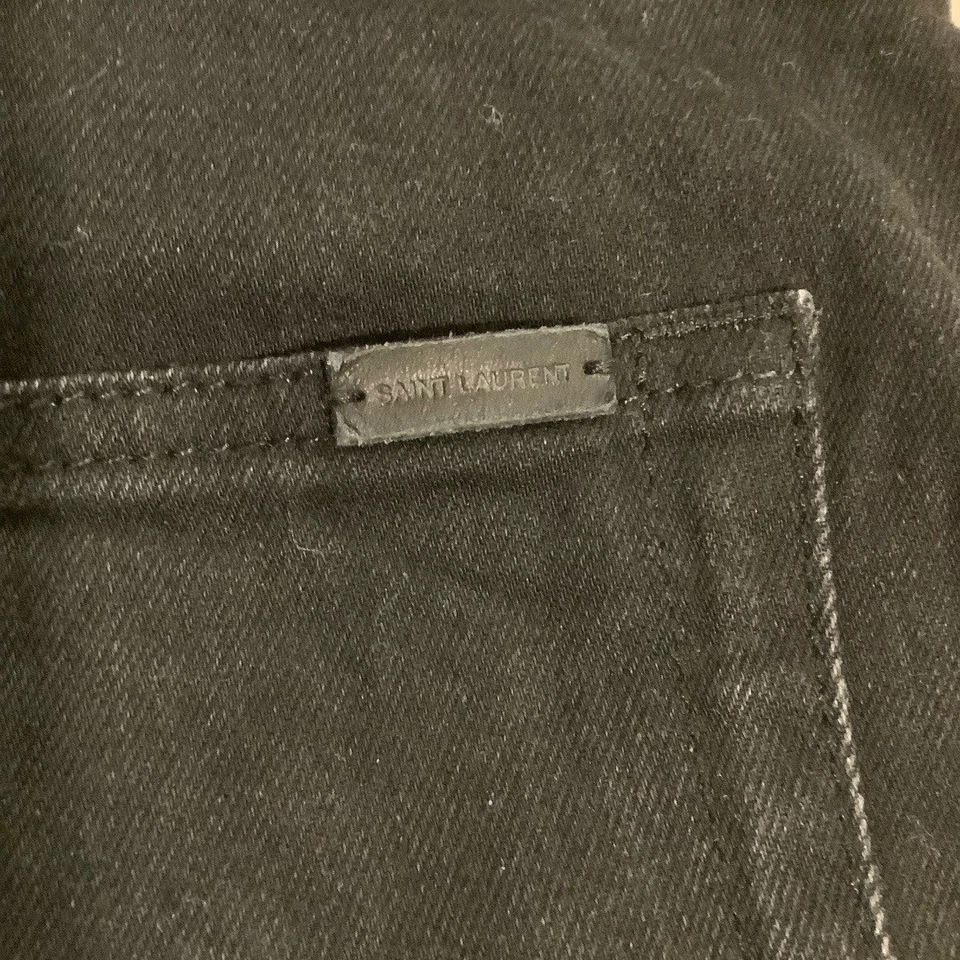 Saint Laurent Paris D02 M/SK-LW Jeans Size 33 Black Slim Fit 5 Pocket Luxury - Image 4 of 4