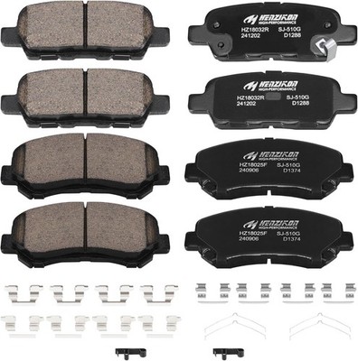 Replacement Front and Rear Brake Pads Set Compatible with Nissan Juke Maxima