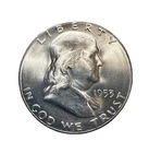 1953-S Franklin Half Dollar 90% Silver Uncirculated US Mint 50C Coin
