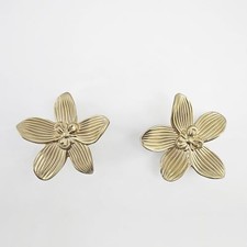 2.4 Inch Gold Flower Knobs for Cabinet, Brushed Gold 2 Pack Brushed Gold Brass