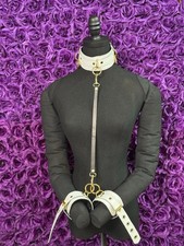 Real Leather Wrist Cuffs and Collar Restraint Bondage Set 4 Piece made in US