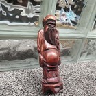 10 inch  Shou Lao Shou Xing Hand Carved Wood Statue Asian Chinese God  nice wood — photo 7