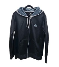 Adidas Men's Zip-Up Hoodie Black With Gray Trim Size Large