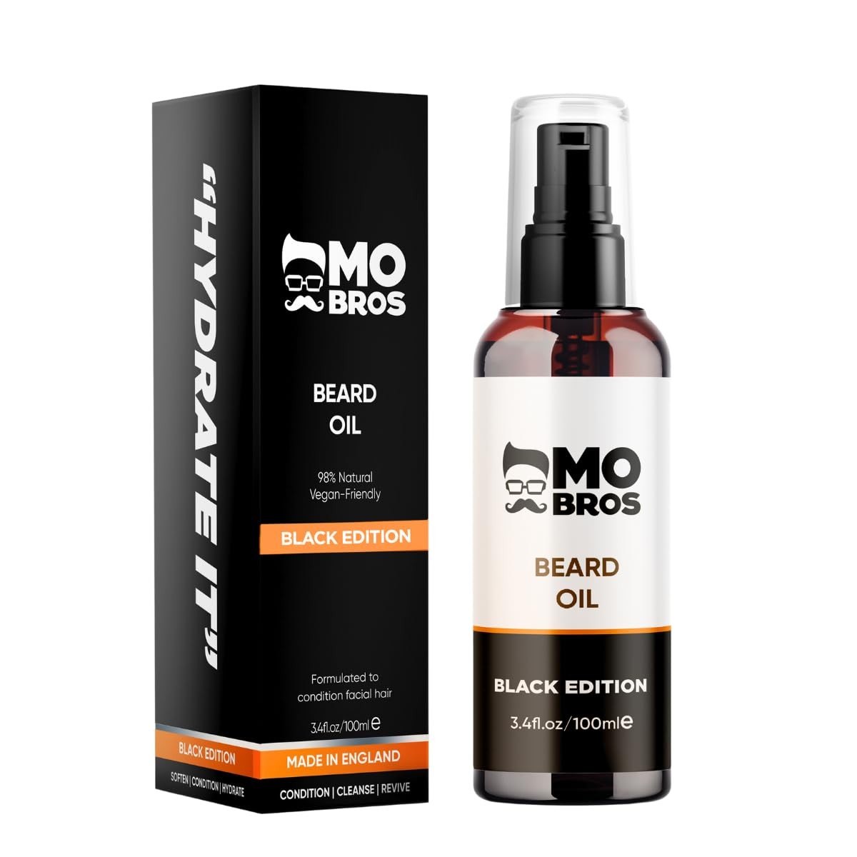Mo Bros Beard Oil 100ml - Black Edition. Cologne Inspired. 100 ml (Pack of 1)