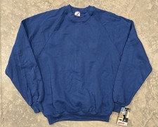 NWT Vintage 90s Jerzees Crewneck Sweatshirt Royal Blue Made in USA Mens XL