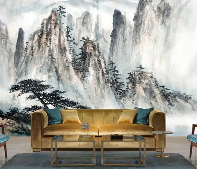 Klassische chinesische Landschaft Geschenk Tapete Wandbild abnehmbar abwaschbar abziehen & kleben