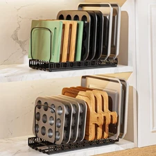 2 Pack Baking Tray and Cookie Sheet Organizer, Cutting Board Organizer with 2...