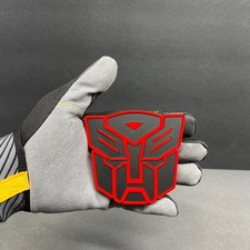 2x Autobot Transformer Mask Car Fender Badge Emblem Matte Black Red Decal
