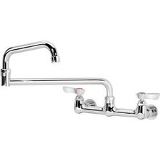 Krowne 12-818L - Silver Series 8"" Center Wall Mount Faucet 18"" Jointed Spout
