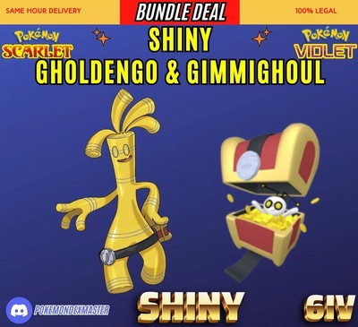 SHINY GHOLDENGO AND GIMMIGHOUL   6IV,MAX Stats   Pokemon Scarlet And Violet