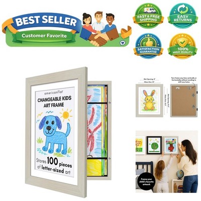 Elegant Changeable Kids Art Frame - Display 8.5x11 or 10x12.5 Creations