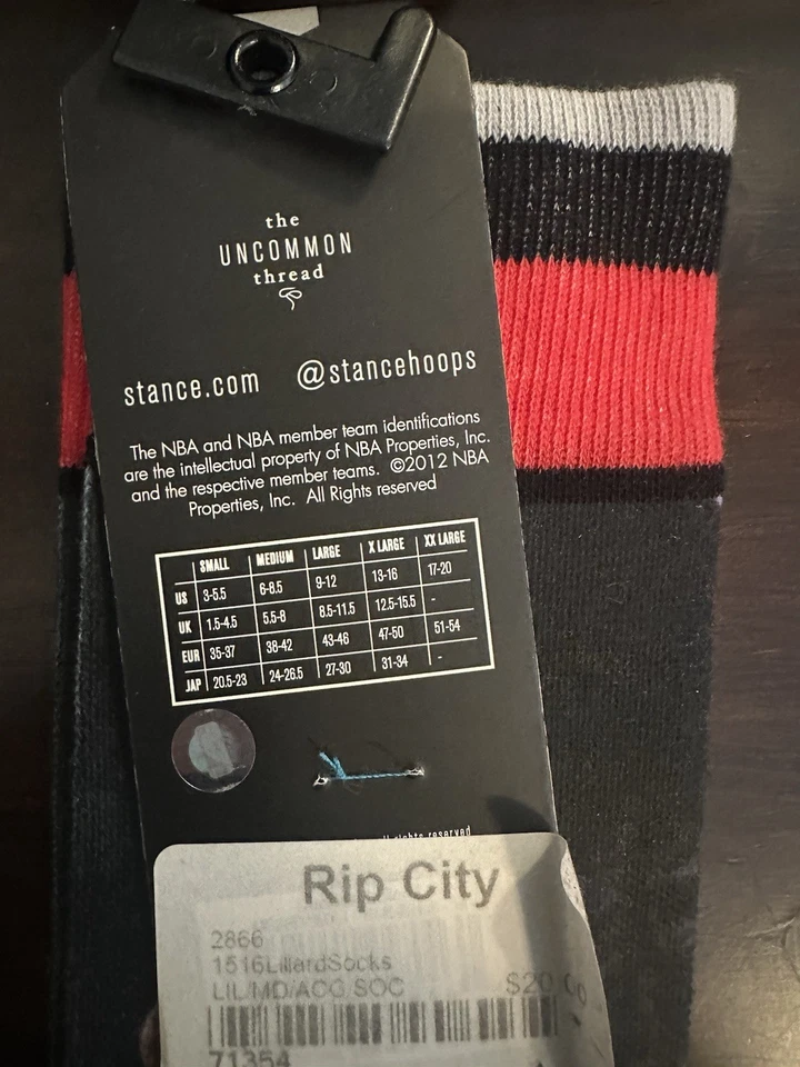 Portland Trail Blazers PDX Stance Crew Socks  ￼Damian Lillard SZ M - Image 3 of 4