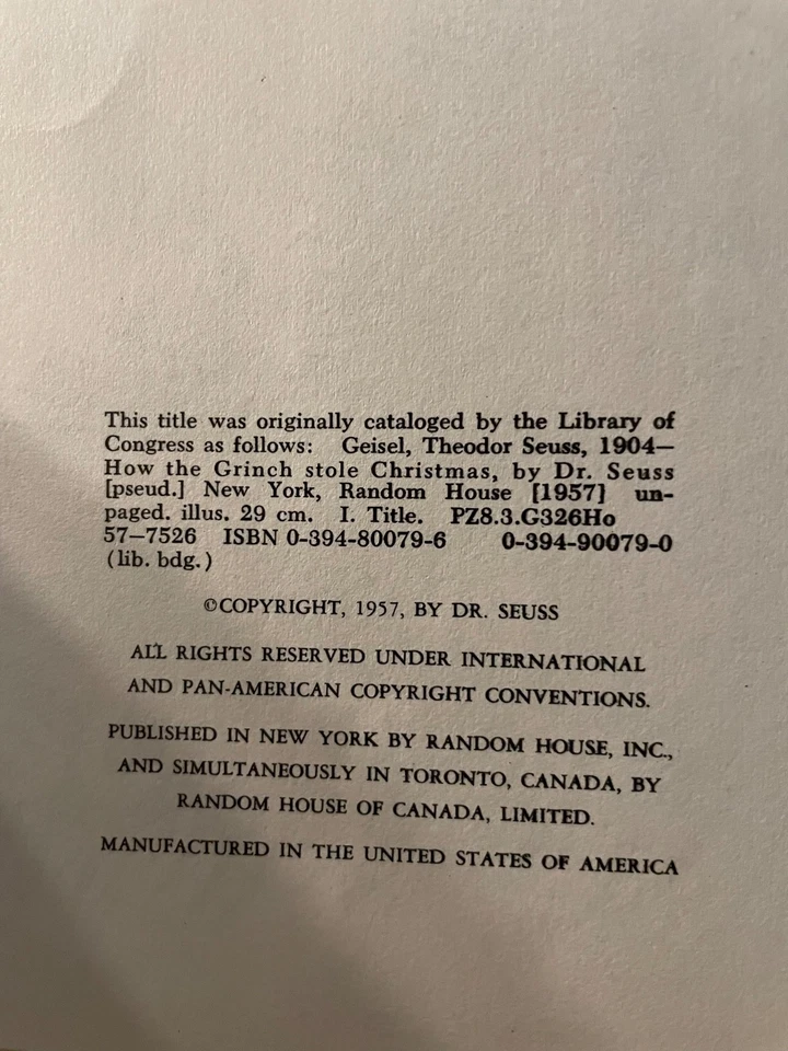 How The Grinch Stole Christmas! Dr. Seuss 1957 Hard Cover 1st Edition Foto 2 de 4