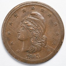 1863 Army & Navy Civil War Token CWT Almost Uncirculated (AU)