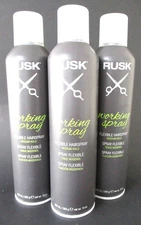 RUSK Working Spray Flexible Medium Hold Hairspray 10 oz Pack Of 3