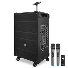 Pyle 12'' Portable Wireless BT Streaming PA Speaker System-Rechargeable Battery